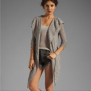 Free people for keeps purple hooded cardigan